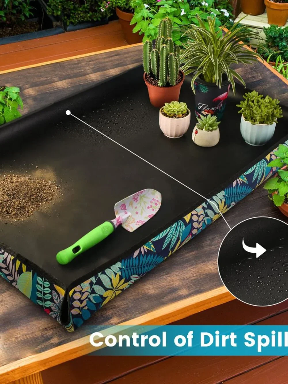 Extra Large Repotting Mat for Indoor Plant Transplanting and Mess Control 43.5